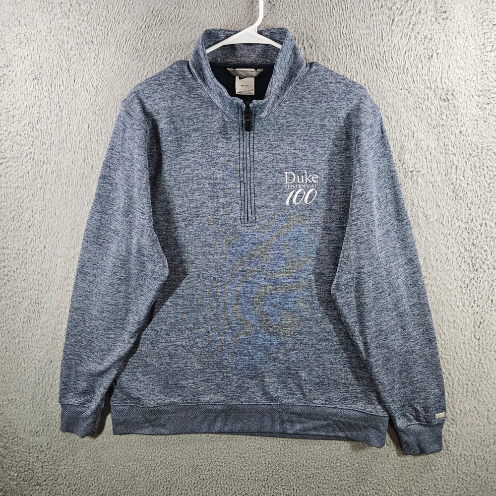 Nike Duke Centennial 100 Dri-FIT Quarter Zip Pullover Blue Heather Mens L